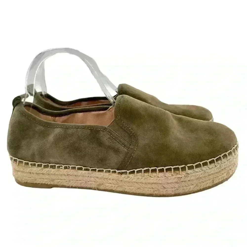 Sam Edelman Carrin flats size 10.5 40.5 army green suede flatform Espadrilles